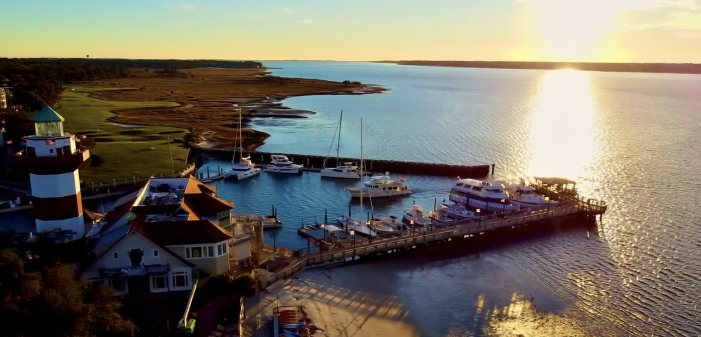FPV drone tracking shot over marshland